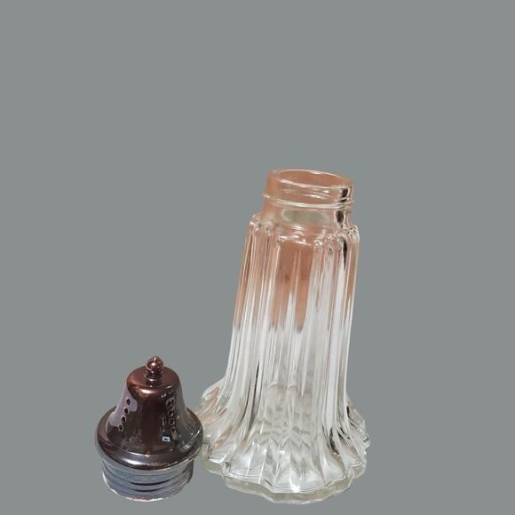 Vintage Lenoard Glass Muffineer Sugar Shaker 6" Foil Label - Picture 4 of 6